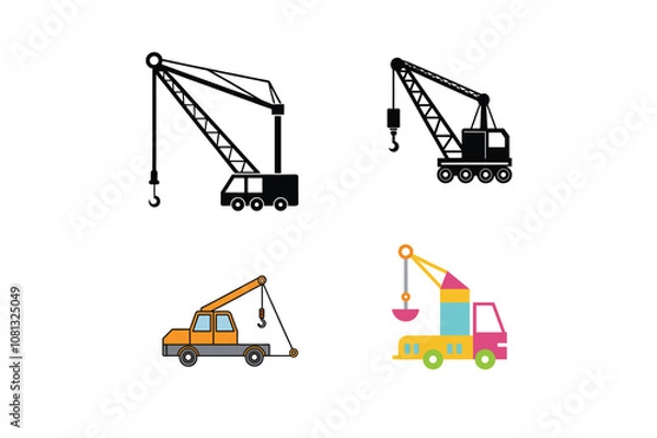 Obraz silhouette of a crane