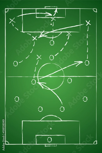 Obraz Soccer tactic table. Vector illustration.