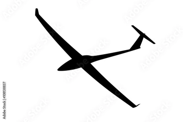 Fototapeta Silhouette of a glider is not a white background. Vector illustr