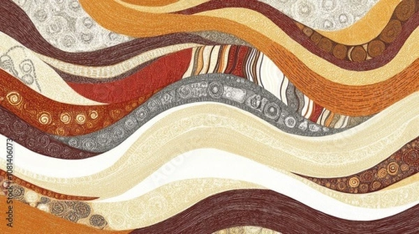 Obraz Abstract wavy pattern in earthy tones.