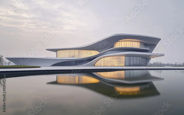 Obraz Minimalist modern architecture and spatial structure
