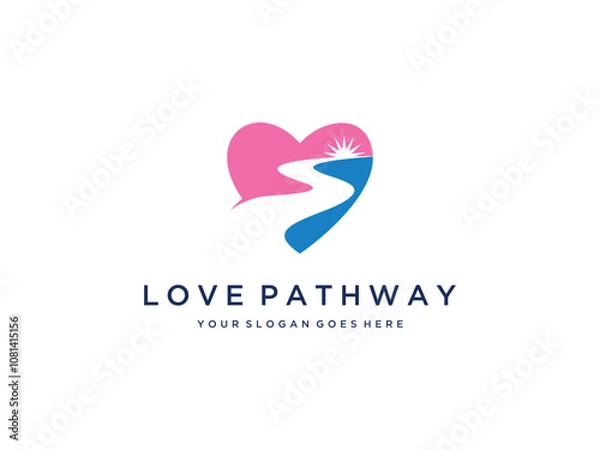 Obraz love pathway logo design concept vector template