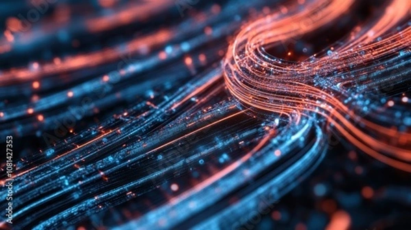 Fototapeta Abstract Digital Art: Intertwined Lines