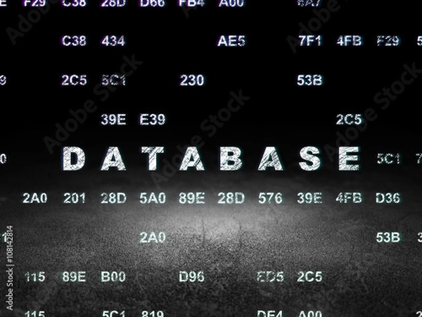 Fototapeta Database concept: Database in grunge dark room