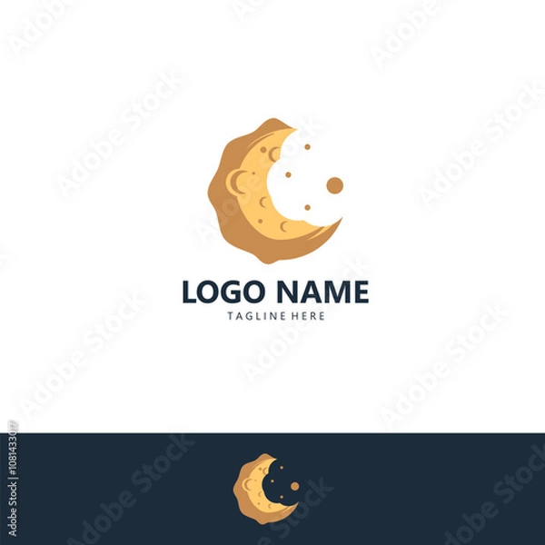Obraz moon cookies  logo design vector