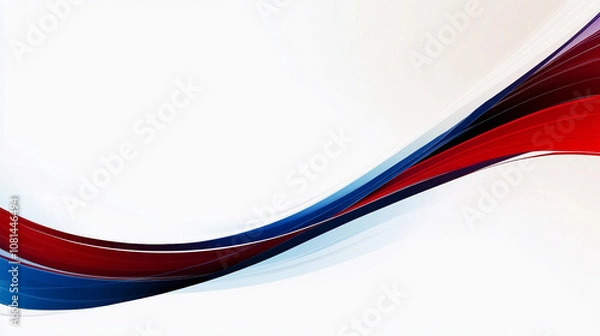Obraz Curved red and blue swish presentation background on white background wallpaper