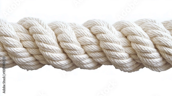 Fototapeta A white rope with a white stripe