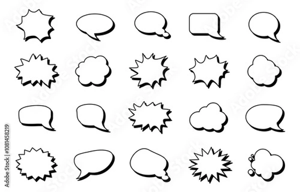 Fototapeta Bubble Speech icons set vector 