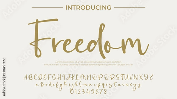 Fototapeta Freedom Font Stylish brush painted an uppercase vector letters, alphabet, typeface