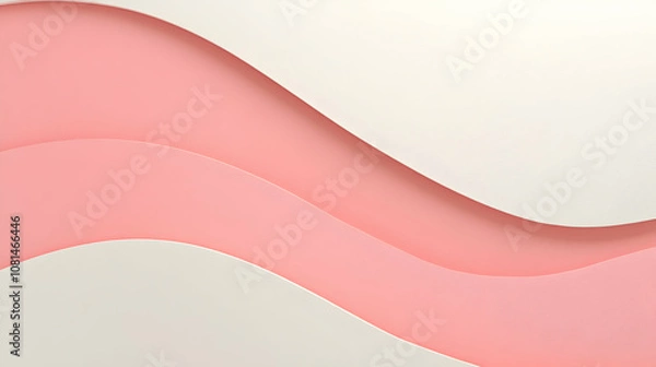 Fototapeta Abstract 3D Pink and White Wave Background Illustration Design