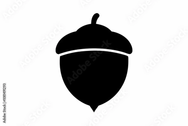 Fototapeta acorn silhouette vector, acorn vector icon, hazel nut black icon vector 
