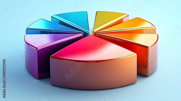 Obraz D Colorful Pie Chart Graphic Design Element