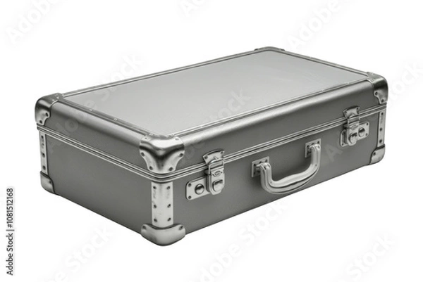 Obraz  Gray luggage isolated on transparent background.