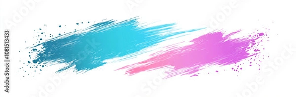 Obraz abstract background with vibrant blue and pink brush strokes