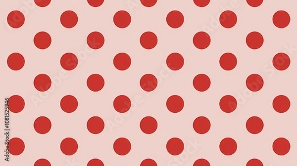 Obraz Red Polka Dot Pattern on Pink Background