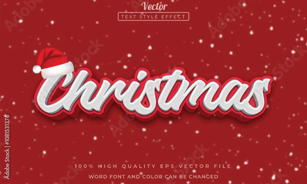 Obraz Christmas text editable style effect template