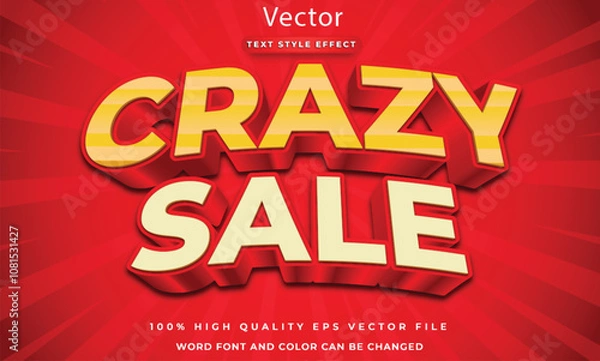 Obraz Crazy sale 3d text effect template