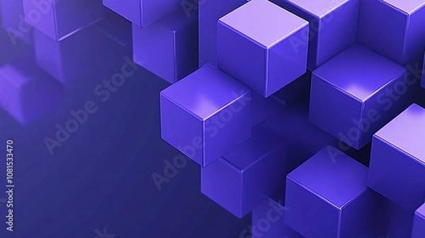 Fototapeta Abstract 3D background with purple cubes.