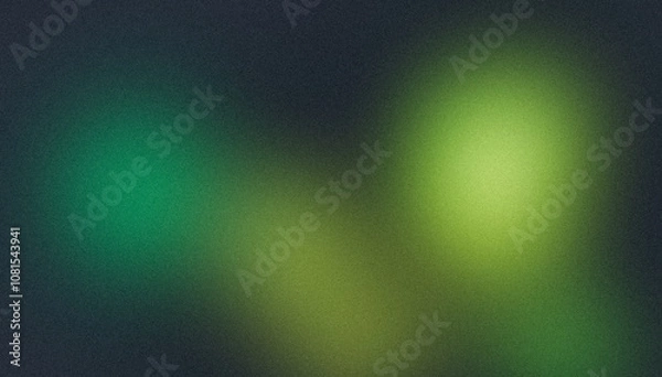 Fototapeta Abstract color spots grainy gradient background. Soft green yellow color noisy gradient texture, vibrant color spots, glowing color flow, bright, shine, noise texture backdrop