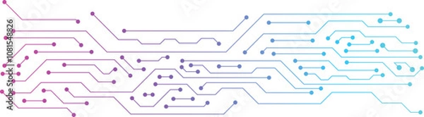Obraz Circuit Board Electronics Digital Technology Banner Blue. Central Computer Processors CPU Concept. Motherboard Digital Chip.