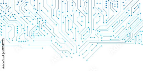 Obraz Abstract circuit board background. Circuit Board Electronics Digital Technology Banner Blue. Central Computer Processors CPU Concept. Motherboard Digital Chip.