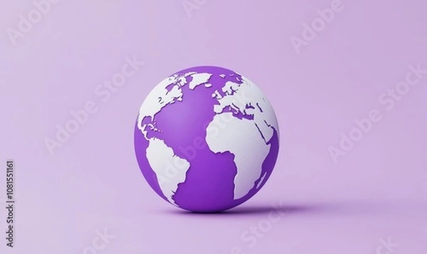 Fototapeta A vibrant purple globe representing Earth, symbolizing creativity and a fresh perspective on global awareness.