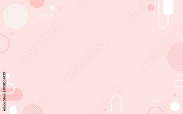 Obraz Pink abstract geometric shapes design element background. geometric shapes white and pink, modern shapes. Illustration vector 10 eps.