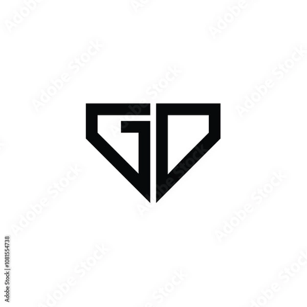 Fototapeta GD monogram logo design letter text name symbol monochrome logotype alphabet character simple logo
