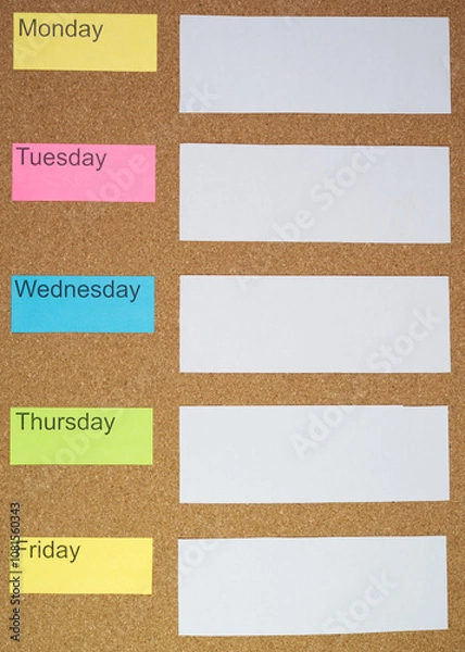 Obraz workday or weekday planner with blank space