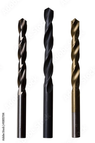 Fototapeta Various Drill Bits for Metal - with clipping path