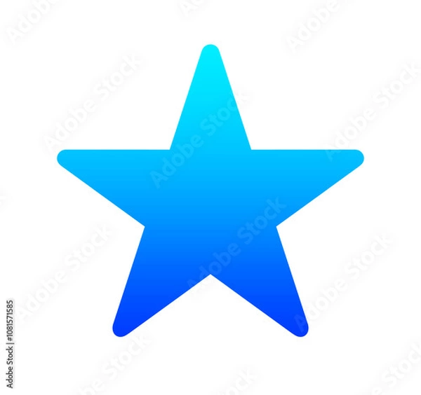 Fototapeta 青いグラデーションの星アイコン