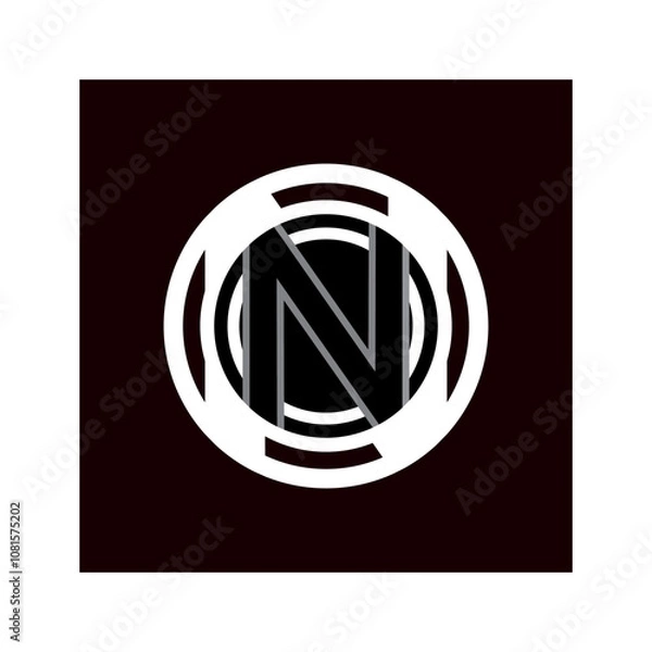 Obraz UNIQUE AND SIMPLE LETTER N LOGO TEMPLATE