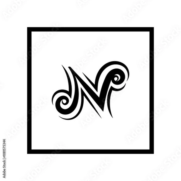 Obraz UNIQUE AND SIMPLE LETTER N LOGO TEMPLATE