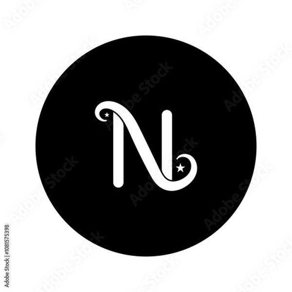 Obraz UNIQUE AND SIMPLE LETTER N LOGO TEMPLATE