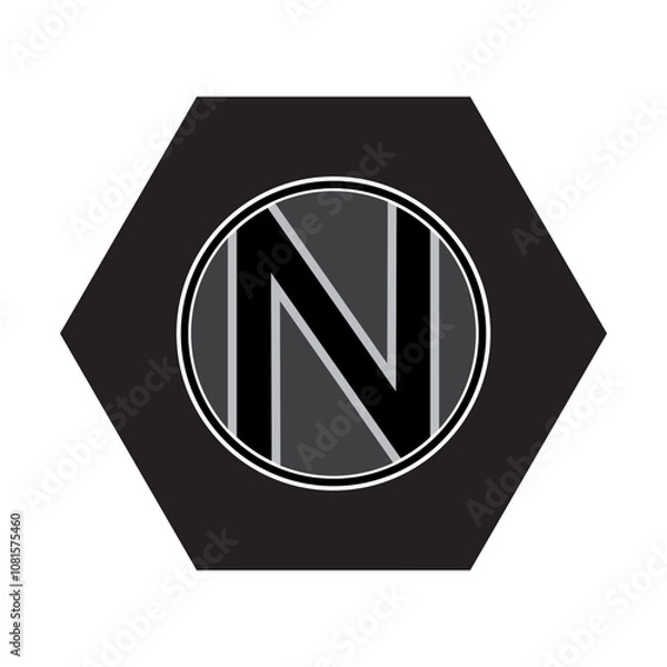 Obraz UNIQUE AND SIMPLE LETTER N LOGO TEMPLATE