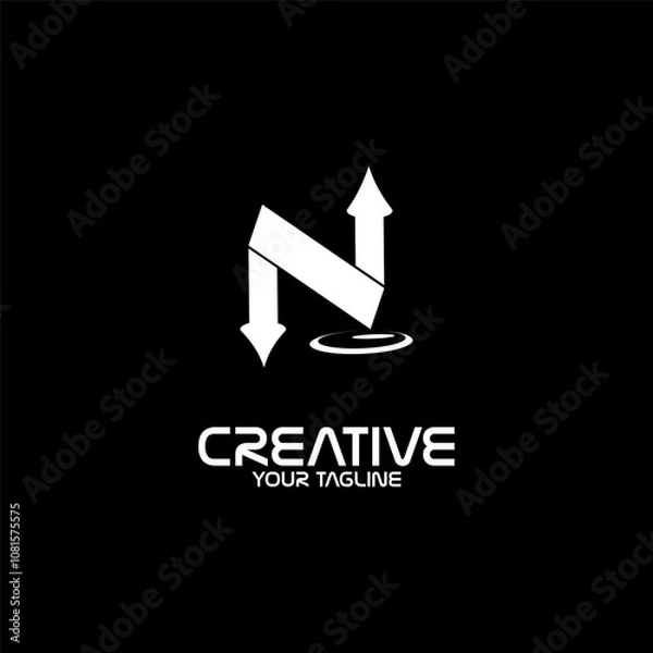 Obraz UNIQUE AND SIMPLE LETTER N LOGO TEMPLATE