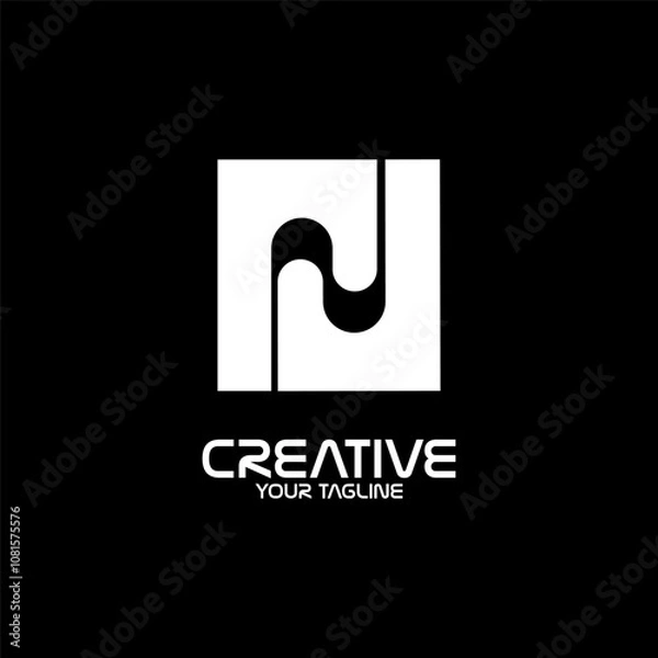 Obraz UNIQUE AND SIMPLE LETTER N LOGO TEMPLATE