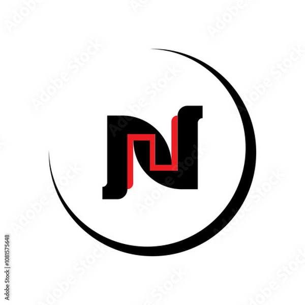 Obraz UNIQUE AND SIMPLE LETTER N LOGO TEMPLATE