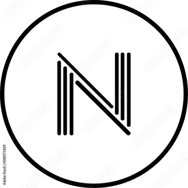 Obraz UNIQUE AND SIMPLE LETTER N LOGO TEMPLATE