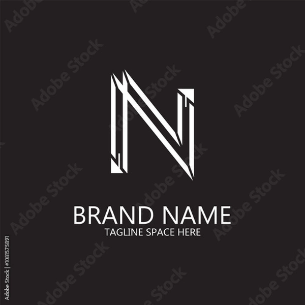 Obraz UNIQUE AND SIMPLE LETTER N LOGO TEMPLATE