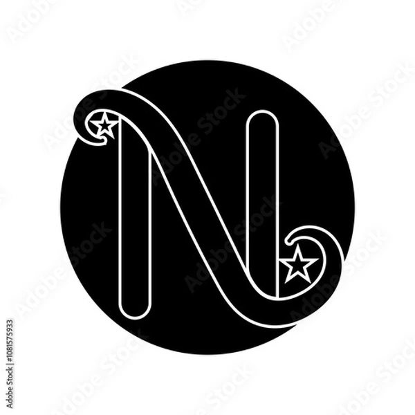 Obraz UNIQUE AND SIMPLE LETTER N LOGO TEMPLATE