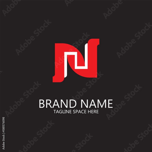 Obraz UNIQUE AND SIMPLE LETTER N LOGO TEMPLATE