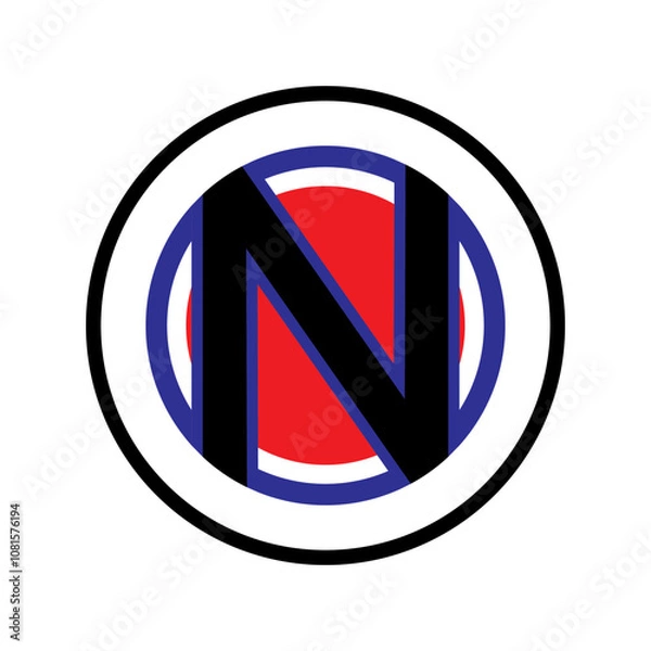 Obraz UNIQUE AND SIMPLE LETTER N LOGO TEMPLATE