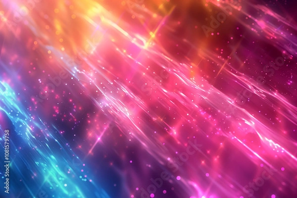 Fototapeta Abstract background with glowing light waves