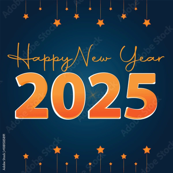 Obraz 2025 Happy New Year Background Design. Vector Design.
