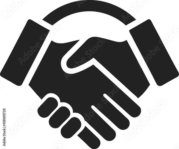 Fototapeta Business handshake/contract agreement flat vector icon for apps and websites
