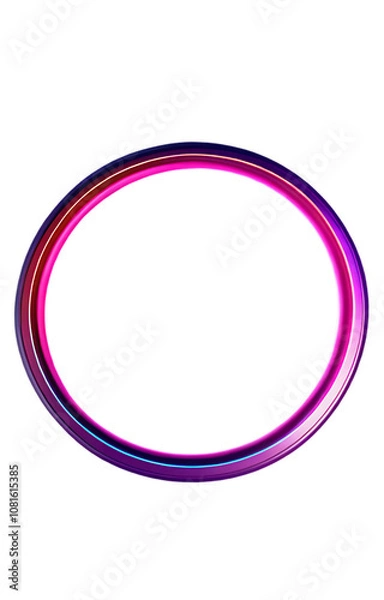 Obraz “Circular Light Ring with Neon Glow on Transparent Background” – A PNG of a Bright Ring for Modern and Tech-Themed Projects