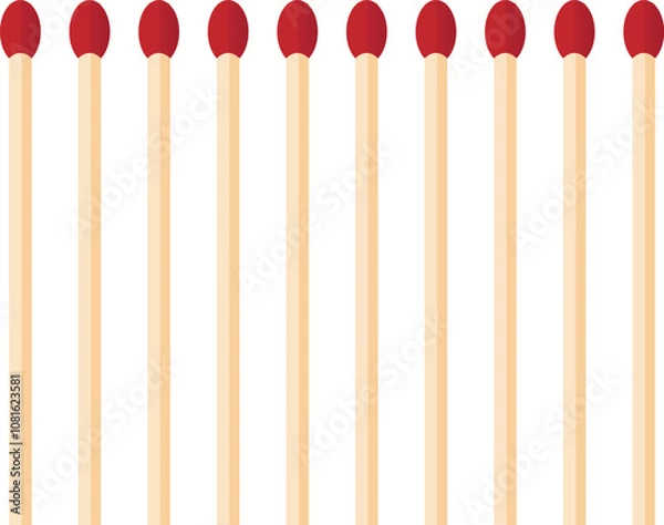 Obraz Realistic match stick art design. Matchstick vector design.