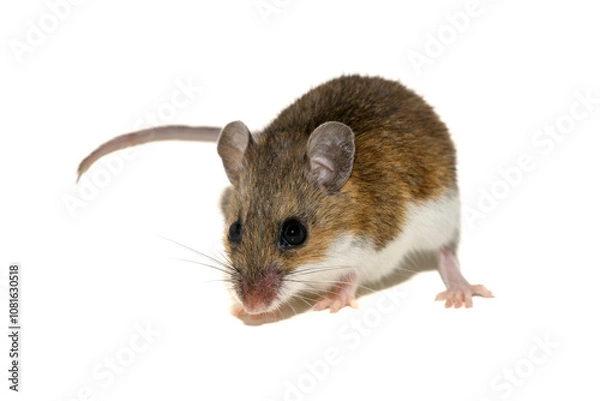 Obraz White-footed mouse (Peromyscus leucopus), deer mouse on white background