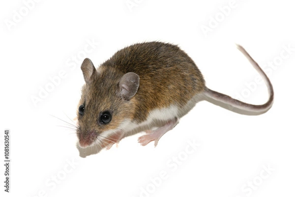 Obraz White-footed mouse (Peromyscus leucopus), deer mouse on white background